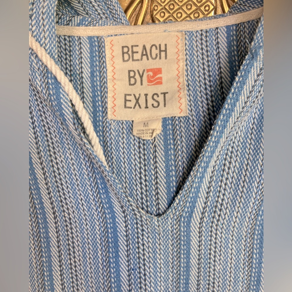 Beach by exist blue stripe hooded top - Picture 2 of 4